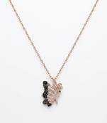 925 sterling silver black butterfly pendant necklace for women