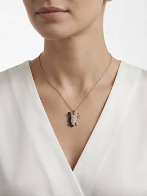 925 sterling silver black butterfly pendant necklace for women 2