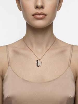 925 sterling silver black butterfly pendant necklace for women 3