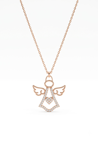 925 sterling silver heart angel pendant necklace for women