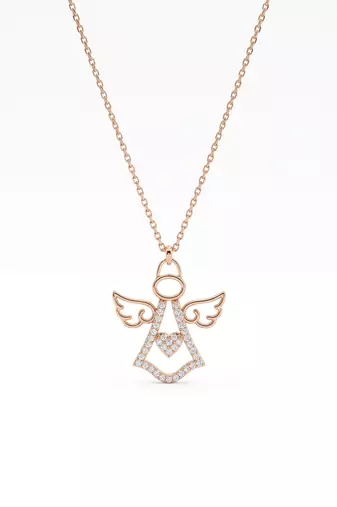 925 sterling silver heart angel pendant necklace for women