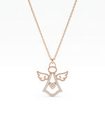 925 sterling silver heart angel pendant necklace for women