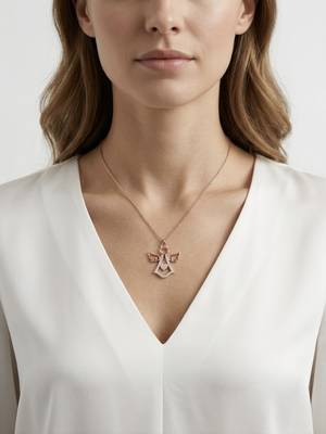 925 sterling silver heart angel pendant necklace for women 2