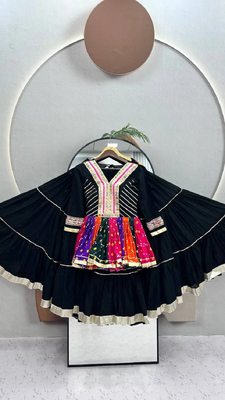Navratri Multicolour Gamthi Work Kediya Lehenga Choli 5