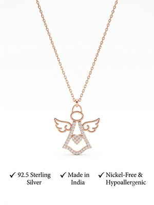 925 sterling silver heart angel pendant necklace for women 4