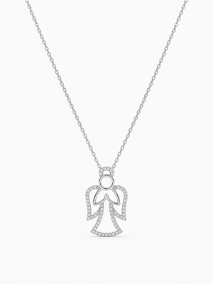 925 sterling silver angel prayer pendant necklace for women 1
