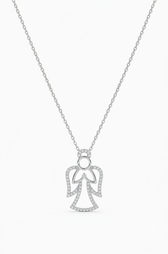 925 sterling silver angel prayer pendant necklace for women