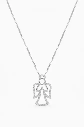 925 sterling silver angel prayer pendant necklace for women