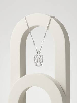 925 sterling silver angel prayer pendant necklace for women 3