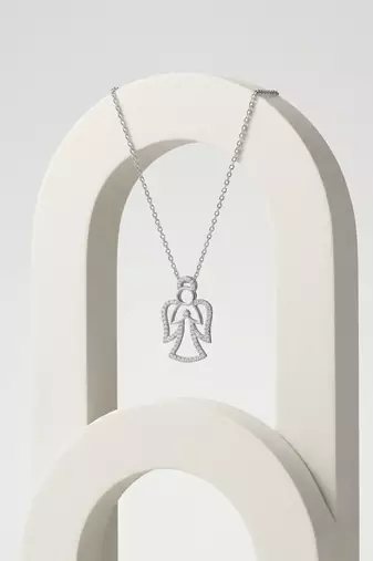 925 sterling silver angel prayer pendant necklace for women