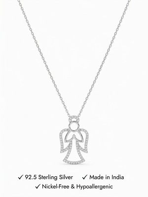 925 sterling silver angel prayer pendant necklace for women 5