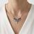 925 sterling silver rose gold turquoise & sapphire blue winged necklace for women