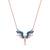 925 sterling silver rose gold turquoise & sapphire blue winged necklace for women