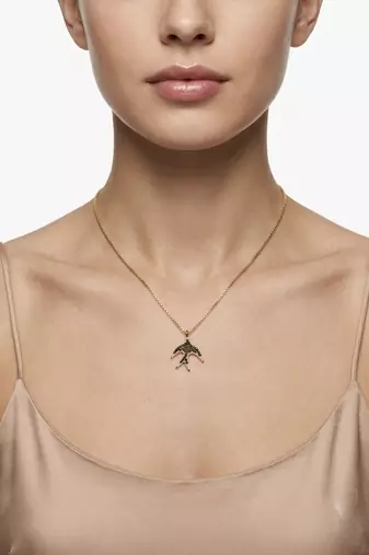 925 sterling silver sparkling black spinel bird pendant necklace for women