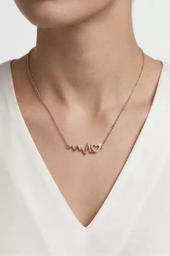 925 sterling silver heartbeat heart necklace for women