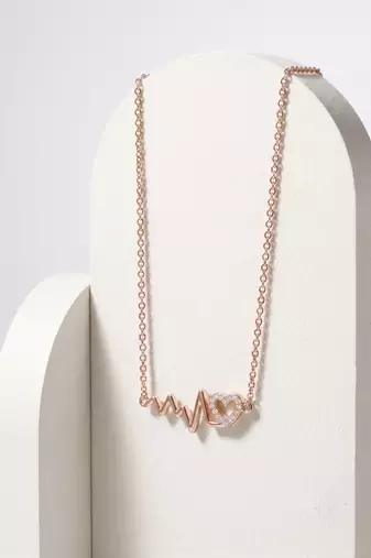 925 sterling silver heartbeat heart necklace for women
