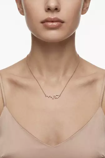 925 sterling silver heartbeat heart necklace for women