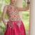 Rani Pink Navratri Cora Cotton Embroidered Lehenga Set