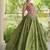 Green Navratri Cora Cotton Embroidered Lehenga Set