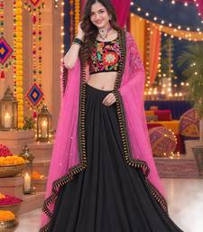 BLACK SEQUINS & EMBROIDERED GEORGETTE LEHENGA CHOLI DUPATTA