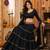 BLACK LEHERIYA PRINT GEORGETTE LEHENGA CHOLI DUPATTA