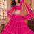 PINK LEHERIYA PRINT GEORGETTE LEHENGA CHOLI DUPATTA