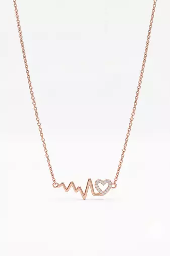 925 sterling silver heartbeat heart necklace for women
