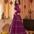 PURPLE LEHERIYA PRINT GEORGETTE LEHENGA CHOLI DUPATTA