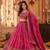 PINK SEQUINS & EMBROIDERED FLORAL PRINT ORGANZA LEHENGA CHOLI DUPATTA