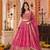 PINK SEQUINS & EMBROIDERED FLORAL PRINT ORGANZA LEHENGA CHOLI DUPATTA