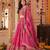 PINK SEQUINS & EMBROIDERED FLORAL PRINT ORGANZA LEHENGA CHOLI DUPATTA