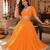 ORANGE LEHERIYA PRINT GEORGETTE LEHENGA CHOLI DUPATTA