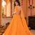 ORANGE LEHERIYA PRINT GEORGETTE LEHENGA CHOLI DUPATTA