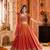 ORANGE SEQUINS & EMBROIDERED CHINNON LEHENGA CHOLI DUPATTA