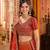 ORANGE SEQUINS & EMBROIDERED CHINNON LEHENGA CHOLI DUPATTA