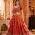 ORANGE SEQUINS & EMBROIDERED CHINNON LEHENGA CHOLI DUPATTA