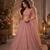 light Pink color Motif Crystal and Sequins work net Lehenga Choli set