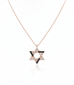 925 sterling silver black & white star necklace for women