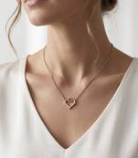 925 sterling silver sparkling heart necklace for women