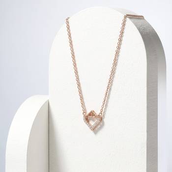925 sterling silver sparkling heart necklace for women 2