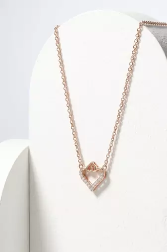 925 sterling silver sparkling heart necklace for women