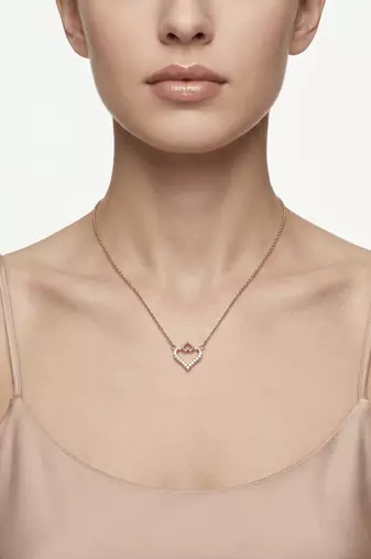 925 sterling silver sparkling heart necklace for women