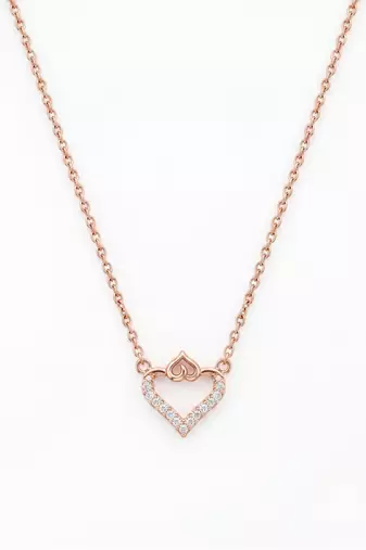 925 sterling silver sparkling heart necklace for women