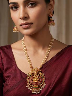 multicolor Traditinal Gold Plated Alloy Necklace 3