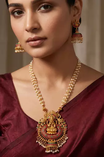 multicolor Traditinal Gold Plated Alloy Necklace