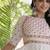 Kora cotton embroidered gown with gota patti & mirror work 12 meter flair navratri garba dress 