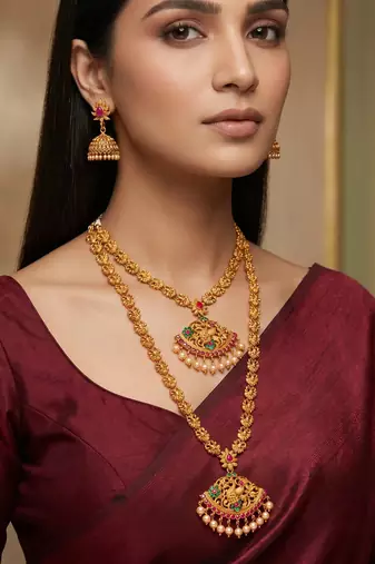 multicolor Traditinal Gold Plated Alloy Necklace