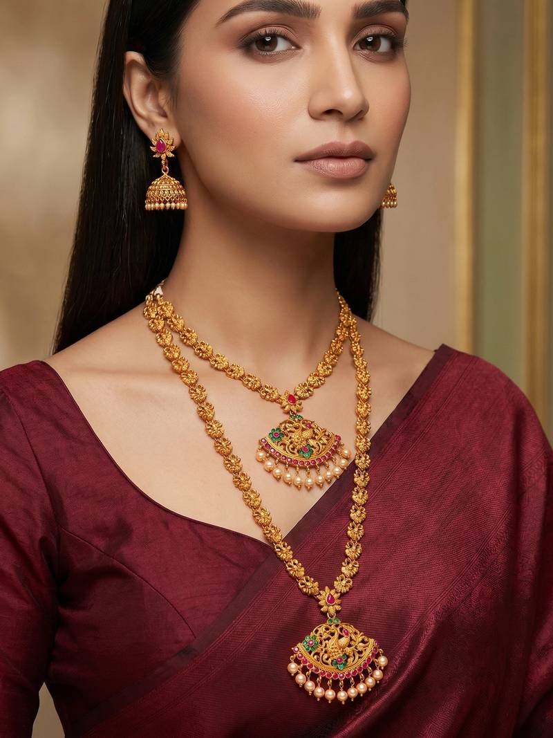 multicolor Traditinal Gold Plated Alloy Necklace