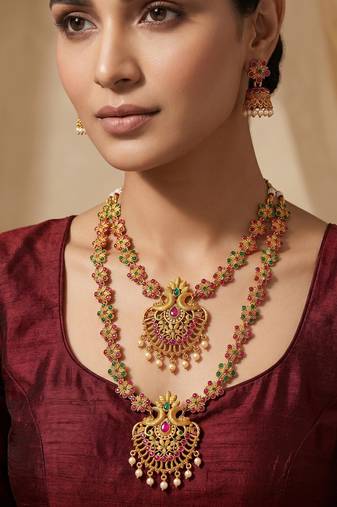 multicolor Traditinal Gold Plated Alloy Necklace
