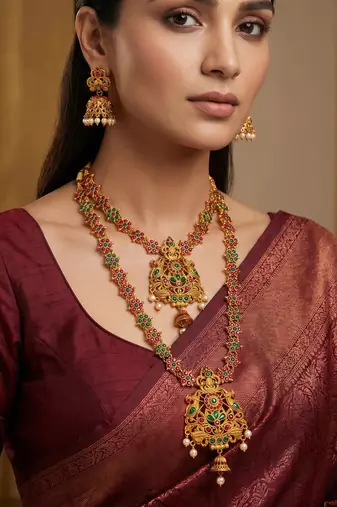multicolor Traditinal Gold Plated Alloy Necklace